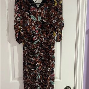 Nicole Miller Multicolor Graphic Long Sleeve Dress